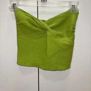 American Eagle Green Cropped Sweater Knit Twist Tube Top